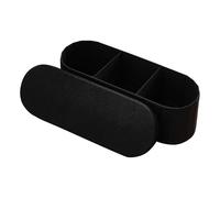 VEVOR Banc de rangement ovale, coffre de rangement rembourré pliable en polaire Teddy, banquette rabattable, charge de 299,37 kg, pouf de bout de lit, pour salon, chambre à coucher, entrée, noir