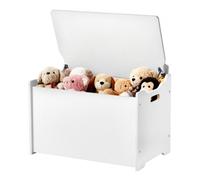 VEVOR Banc de rangement pour enfants, 597x368x545 mm, coffre à jouets en bois avec dossier et charnière de sécurité, grande boîte de rangement pour tout-petits pour salle de jeux, salon, entrée, blanc