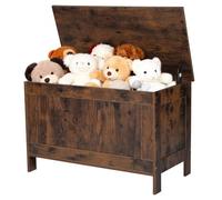 VEVOR Banc de rangement pour enfants, 754 x 389 x 480 mm, coffre à jouets en bois, avec charnière de sécurité, grande boîte de rangement pour tout-petits, pour salle de jeux, salon ou entrée, marron