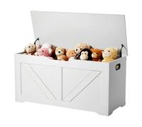 VEVOR Banc de rangement pour enfants, 990 x 395 x 480 mm, coffre à jouets en bois, avec charnière de sécurité, grande boîte de rangement pour tout-petits, pour salle de jeux, salon ou entrée, blanc
