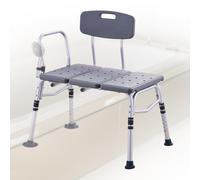 VEVOR Banc de Transfert Baignoire Capacité 180 kg, Sièges de Douche Réglable avec Accoudoir et Dossier Réversible, Banc d’Accès au Bain Léger et Antidérapant, pour Personnes Âgées et Handicapées