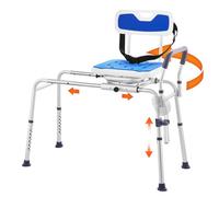 VEVOR Banc de Transfert Baignoire Coulissant, Sièges de Douche Pivotant à 360 Degrés, Banc d’Accès au Bain Antidérapant, Hauteur Réglable, Capacité de Charge 180 kg, pour Personnes Âgées Handicapées