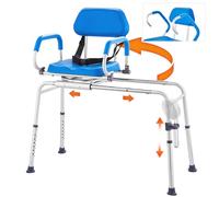 VEVOR Banc de Transfert Baignoire Coulissant, Sièges de Douche Pivotant à 360 Degrés, Banc d’Accès au Bain Antidérapant, avec Siège Rembourré et Ceinture de Sécurité, pour Personnes Âgées Handicapées
