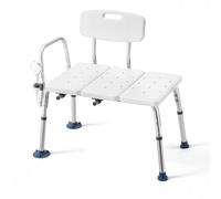 VEVOR Banc de Transfert Baignoire, Siège de Baignoire avec Accoudoir et Dossier, Capacité de Charge 180 kg, Chaise de Douche pour Adultes, Seniors et Personnes à Mobilité Réduite, Hauteur Réglable