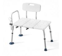 VEVOR Banc de Transfert Baignoire, Siège de Baignoire avec Accoudoir et Dossier, Capacité de Charge 180 kg, Chaise de Douche pour Adultes, Seniors et Personnes à Mobilité Réduite, Hauteur Réglable
