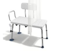 VEVOR Banc de Transfert Baignoire, Siège de Baignoire, Dossier, Poignée d'Appui et Fente pour Rideau, Capacité 180 kg, Chaise de Douche pour Adultes, Personnes Âgées et Handicapés, Hauteur Réglable