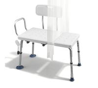 VEVOR Banc de Transfert Baignoire, Siège de Baignoire, Dossier, Poignée d'Appui et Fente pour Rideau, Capacité 180 kg, Chaise de Douche pour Adultes, Personnes Âgées et Handicapés, Hauteur Réglable