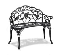VEVOR Banc d'extérieur, 98,7 cm, Banquette de Jardin en métal pour l'extérieur, jusqu'à 218 kg de Charge, Banc de Jardin extérieur avec Dossier et accoudoirs, Banc de terrasse pour Jardin, Parc, Cour