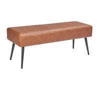 VEVOR Banc en Cuir PU de 110 x 40 x 43 cm, Bout de Lit avec Pieds en Métal, Banquette Moderne, Meuble Repose-Pieds pour Chambre à Coucher, Entrée, Salon, Salle à Manger, Couloir, Maison, Marron