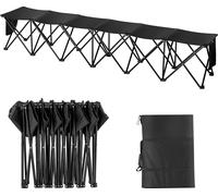 VEVOR Banc pliable portable, 6 sièges, banc latéral pliable, chaises de banc de camping en plein air avec sac de transport, banc latéral de sport d'équipe pour le football, le camping, la pêche, pas d