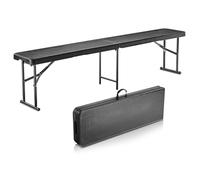 VEVOR Banc Pliant en Plastique, 1830 mm, Banc d'extérieur Pliable Portable, Lisse en PEHD imperméable, siège de Pique-Nique, de Salle à Manger avec poignée de Transport, pour Jardin, Noir (1 Paquet)