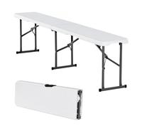 VEVOR Banc pliant en plastique banc d'extérieur portable 1 PCS 1820 mm blanc