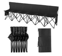 Banc Pliant Portable 6 Places avec Dossier Sac Transport pour Camping et Sport