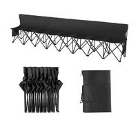 VEVOR Banc pliant portable à 8 places, banc de camping pliable d'extérieur avec sac de transport et dossier, banc latéral de sport d'équipe pour pêche, football, siège instantané sans assemblage, noir