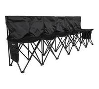 VEVOR Banc Pliant Portable Banc De Camping à 6 Places Siège Latéral Léger Avec Poches Noir
