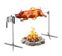 VEVOR Barbecue Rôtissoire Capacité de Charge de 40 kg, Kit de Tournebroche Électrique à 8 Niveaux de Hauteur, Moteur Automatique 38 W, Fourchette en Acier Inoxydable, pour Agneau Porcelet, Fête