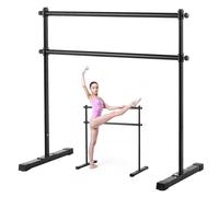VEVOR Barre à Ballet pour Maison, Double Barre de Danse en Acier au Carbone Portable et autoportante, équipement de Fitness Anti-Oscillation réglable en Hauteur, pour entraînement d'équilibre Pilates