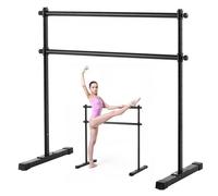 VEVOR Barre à Ballet pour Maison, Double Barre de Danse en Acier au Carbone Portable et autoportante, équipement de Fitness Anti-Oscillation réglable en Hauteur, pour entraînement d'équilibre Pilates