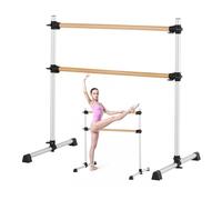 VEVOR Barre à ballet pour maison, double barre de danse en hêtre portable et autoportante, 1260 mm, équipement de fitness anti-oscillation réglable en hauteur, pour entraînement d'équilibre et Pilates