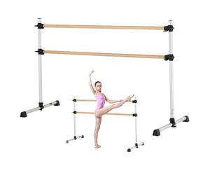 VEVOR Barre à ballet pour maison, double barre de danse en hêtre portable et autoportante, 1840 mm, équipement de fitness anti-oscillation réglable en hauteur, pour entraînement d'équilibre et Pilates