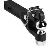 VEVOR Barre d'attelage 9 T pour crochet d'attelage de 50,8 mm, 2-5/16 pouces, pour anneau de sécurité de 63,5 à 76,2 mm, longueur 397 mm, peint en noir par poudrage