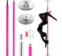 VEVOR Barre de danse professionnelle, Pole Dance Barre de danse portable professionnelle env. 216,3-270 cm Hauteur réglable Barre de fitness amovible Fitness Rose, Barre de danse statique Gymnases