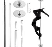 VEVOR Barre de danse professionnelle, Pole Dance Barre de danse portable professionnelle env. 222,6-282,4 cm Hauteur réglable Barre de fitness amovible Fitness Argent, barre de danse gymnases, club, f