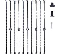VEVOR Barre de garde-corps Barre de portail Barre décorative Barre de clôture Acier galvanisé 56 x 56 x 1122 mm Balustres Barre d'escalier Croisillons d'escalier Noir mat Idéal pour les escaliers et l