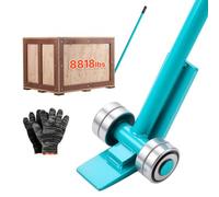 VEVOR Barre de Levier à Roulettes 4000 kg Barre Lève Meuble sur Roues 152,4 cm pour Manutention de Palettes de Grande Taille, Charges Lourdes, Blocs de Béton, Équipements, avec Poignée Acier Carbone