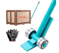 VEVOR Barre de Levier à Roulettes 4000 kg Barre Lève Meuble sur Roues 152,4 cm pour Manutention de Palettes de Grande Taille, Charges Lourdes, Blocs de Béton, Équipements, avec Poignée Acier Carbone