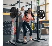 VEVOR Barre de Musculation Squat Sécurité - Haltérophilie - Charge Max 315kg - Rembourrage Épaules - Entraînement Complet
