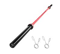 VEVOR Barre d'Haltères pour Fitness 220 cm de Long, Barre de Musculation Compatible avec Disques 5 cm, avec Poignée Moletée, pour Entraînement Haltérophilie, Squat, Soulevé de Terre, Développé Couché