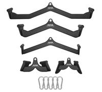 VEVOR Barres de Tirage Musculation 5PCs, Accessoires pour Machine à Poulie en Acier Massif et Caoutchouc, Poignée de Tirage pour Entraînement de Force du Dos Triceps, pour Gym Domicile Salle de Sport