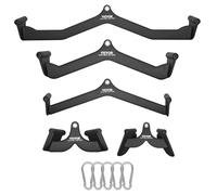 VEVOR Barres de Tirage Musculation 5PCs, Accessoires pour Machine à Poulie en Acier Massif et Caoutchouc, Poignée de Tirage pour Entraînement de Force du Dos Triceps, pour Gym Domicile Salle de Sport