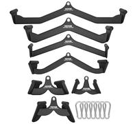 VEVOR Barres de Tirage Musculation Lot de 7, Accessoires pour Machine à Poulie en Acier Massif et Caoutchouc, Poignée de Tirage pour Entraînement de Force du Dos et Triceps, pour Gym Domicile