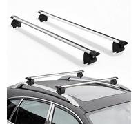 VEVOR Barres Transversales de Toit, Barre Porte Bagages Charge 100 kg 128 cm, pour Rails de Toit Surélevés avec Écartement 22-106 cm, en Aluminium, pour Panier Porte-bagages Galerie Camping Voyage