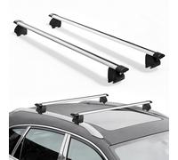 VEVOR Barres Transversales de Toit, Barre Porte Bagages Charge 100 kg 128 cm, pour Rails de Toit Surélevés avec Écartement 22-106 cm, en Aluminium, pour Panier Porte-bagages Galerie Camping Voyage