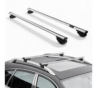 VEVOR Barres Transversales de Toit, Barre Porte Bagages Charge 75 kg 120 cm, pour Rails de Toit Surélevés avec Écartement 21-106 cm, en Aluminium, pour Panier Porte-bagages Galerie Camping Voyage