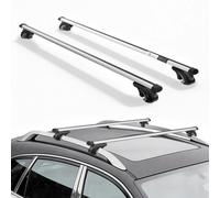 VEVOR Barres Transversales de Toit, Barre Porte Bagages Charge 90 kg 142 cm, pour Rails de Toit Surélevés avec Écartement 19-123 cm, en Aluminium, pour Panier Porte-bagages Galerie Camping Voyage