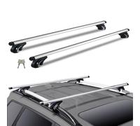 VEVOR Barres Transversales de Toit Universelles 132 cm en Aluminium Argent | Pour SUV Berline Fourgonnette, Compatible avec Rails Latéraux Surélevés, Barre Supérieure de Voiture Réglable, Avec Verrous