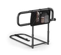 VEVOR Barrière de Lit Adulte Rabattable Barre d'Appui Lit en Acier Carbone | Pour Lits King, Queen, Doubles, Simples, Longueur Hauteur Réglables, Charge 136 kg, Aide pour se Relever avec Poche Rangement