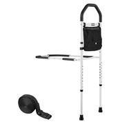 VEVOR Barrière de lit pour Personnes âgées, Barre d’Appui pour lit avec Pied de Support et Main Courante en PU, Hauteur réglable, Tube en Acier au Carbone, Rampe d'assistance de Chevet pour Patients