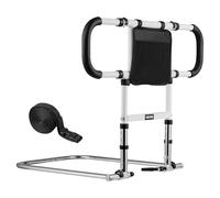 VEVOR Barrière de lit pour Personnes âgées, Pliable et Extensible, Barre d’Appui pour lit, avec poignées latérales et Main Courante en PU, Hauteur réglable, Tube en Acier au Carbone, pour Patients