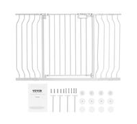 VEVOR Barrière de Protection de Porte, d'escalier, Largeur de 749 à 1346 mm, pour Enfant, Grille de Protection d'escalier, pivotante des Deux côtés, Hauteur : 762 mm, Blanche, sans perçage