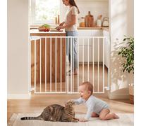 VEVOR Barrière de Sécurité Bébé, Largeur Réglable 720-1085 mm, Barrière Porte Chien, Hauteur 760 mm, Sans Barre au Sol, Fixation par Perçage avec Accessoires, Pour Escaliers, Passages et Maison, Blanc