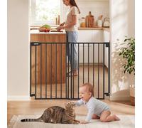 VEVOR Barrière de Sécurité Bébé, Largeur Réglable 720-1085 mm, Barrière Porte Chien, Hauteur 920 mm, sans Barre au Sol, Fixation par Perçage avec Accessoires, pour Escaliers, Passages et Maison, Noir