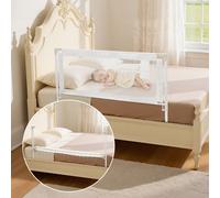 VEVOR Barrière de Sécurité de Lit pour Enfants, Longueur 1,5 m, Barrière de Lit pour Tout-petits, avec Tube en Fer Renforcé, Tissu Oxford, Hauteur Réglable 68-89 cm, pour Épaisseur de Matelas 5-27 cm