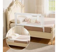 VEVOR Barrière de Sécurité de Lit pour Enfants, Longueur 1,5 m, Barrière de Lit pour Tout-Petits, avec Tube en Fer Renforcé, Tissu Oxford, Hauteur Réglable 68-89 cm, pour Épaisseur de Matelas 5-27 cm