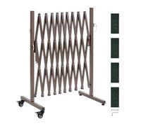 VEVOR Barrière de Sécurité Extensible 3,07 m Barrière Accordéon Mobile Clôture Pliable pour Terrasse, Jardin, Escalier, Intérieur, Métal, Portable avec Roulettes Verrouillables, Peu Encombrant, Marron