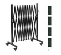 VEVOR Barrière de Sécurité Extensible 3,37 m Barrière Accordéon Mobile Clôture Pliable pour Terrasse, Jardin, Escaliers, Intérieur, Métal, Portable, avec Roulettes Verrouillables, Peu Encombrant, Noir